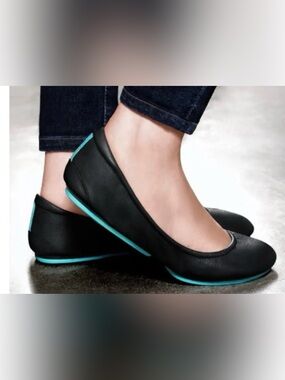 Tieks Womens Ballet Flat Size 8 Matte Black Italian Leather Travel Shoe Slip On